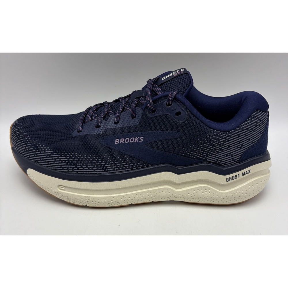 Brooks Ghost Max 2 Running Shoes Womens 9.5 Navy Ivory Sneakers Gym 1204201B444